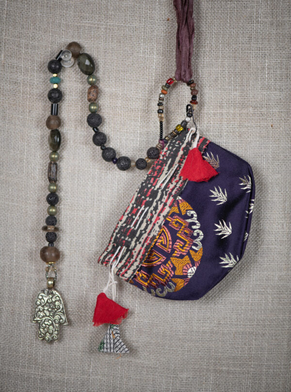 Om Hamsa & Black Beads